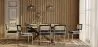 Pack Mesa de Comedor Diseño Industrial de Madera (220cm) & 8 Sillas de Comedor de Ratán - Tapizado en Terciopelo - Hyre image 7