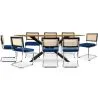 Pack Mesa de Comedor Diseño Industrial de Madera (220cm) & 8 Sillas de Comedor de Ratán - Tapizado en Terciopelo - Hyre image 7