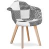 Silla de Comedor con Reposabrazos -Tapizada en Patchwork - Blanco y Negro - Dominic image 7