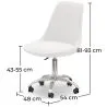 Silla con Ruedas de Escritorio - Bouclé Blanco - Tulip image 7