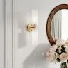 Lámpara de Pared Dorada Envejecida - Aplique de 2 Focos - Feru image 7