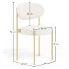 Pack de 4 - Silla de Comedor - Tapizada en Tela Bouclé - Metal Dorado - Margot image 7