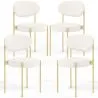 Pack de 4 - Silla de Comedor - Tapizada en Tela Bouclé - Metal Dorado - Margot image 7
