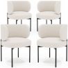 Pack de 4 - Silla de Comedor - Tapizada en Tela Bouclé - Loraine image 7