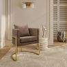 Silla de comedor - Con reposabrazos - Tapizada en Terciopelo - Giorgia image 7