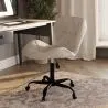 Silla De Oficina Con Ruedas - Silla De Escritorio Giratoria - Tapizada En Tela Bouclé - Wito Estrucura Negra image 7