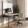 Silla De Oficina Con Ruedas - Silla De Escritorio Giratoria - Tapizada En Tela Bouclé - Wito Estrucura Negra image 7