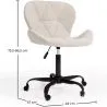 Silla De Oficina Con Ruedas - Silla De Escritorio Giratoria - Tapizada En Tela Bouclé - Wito Estrucura Negra image 7