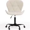 Silla De Oficina Con Ruedas - Silla De Escritorio Giratoria - Tapizada En Tela Bouclé - Wito Estrucura Negra image 7