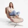 Sillón de Diseño Tapizado Estilo Contemporáneo con Reposapiés - Asher image 7