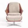 Sillón de Diseño Tapizado Estilo Contemporáneo con Reposapiés - Asher image 7