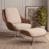 Sillón de Diseño Tapizado Estilo Contemporáneo con Reposapiés - Asher image 7