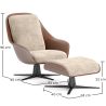 Sillón de Diseño Tapizado Estilo Contemporáneo con Reposapiés - Asher image 7