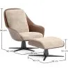 Sillón de Diseño Tapizado Estilo Contemporáneo con Reposapiés - Asher image 7