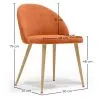 Silla De Comedor - Tapizada En Terciopelo - Respaldo con Patrón - Evelyne image 7