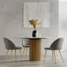 Silla De Comedor - Tapizada En Terciopelo - Respaldo con Patrón - Evelyne image 7