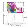 Silla de Exterior con Reposabrazos - Silla de Jardín - Multicolor - Frony image 7