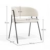 Silla de comedor - Tapizada en Tela Bouclé - Charke image 7