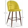 Taburete Tapizado en Terciopelo - Diseño Escandinavo - 66cm - Evelyne image 7