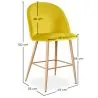 Taburete Tapizado en Terciopelo - Diseño Escandinavo - 66cm - Evelyne image 7