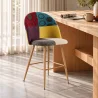 Taburete Tapizado en Patchwork - Estilo Escandinavo - 66cm - Evelyne  image 7