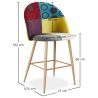 Taburete Tapizado en Patchwork - Estilo Escandinavo - 66cm - Evelyne  image 7