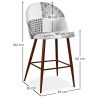Taburete Tapizado en Patchwork - Estilo Escandinavo - Blanco y Negro - 66cm - Evelyne  image 7