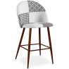 Taburete Tapizado en Patchwork - Estilo Escandinavo - Blanco y Negro - 66cm - Evelyne  image 7