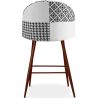 Taburete Tapizado en Patchwork - Estilo Escandinavo - Blanco y Negro - 66cm - Evelyne  image 7