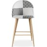 Taburete Tapizado en Patchwork - Estilo Escandinavo - Blanco y Negro - 66cm - Evelyne  image 7