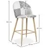 Taburete Tapizado en Patchwork - Estilo Escandinavo - Blanco y Negro - 66cm - Evelyne  image 7