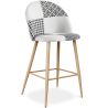 Taburete Tapizado en Patchwork - Estilo Escandinavo - Blanco y Negro - 66cm - Evelyne  image 7