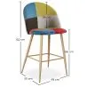 Taburete Tapizado en Patchwork - Estilo Escandinavo - 66cm - Evelyne  image 7