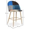Taburete Tapizado en Patchwork - Estilo Escandinavo - 66cm - Evelyne  image 7