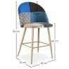 Taburete Tapizado en Patchwork - Estilo Escandinavo - 66cm - Evelyne  image 7
