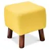 Reposapiés Cuadrado - Tapizado en Lino - Madera - Nor image 7