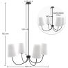 Lampara de Techo Chandelier Negra con 4 Pantallas - Dixiu image 7
