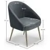 Sillón de Diseño - Tapizado en Terciopelo - Pata dorada - Wasda image 7