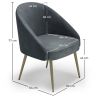 Sillón de Diseño - Tapizado en Terciopelo - Pata dorada - Wasda image 7
