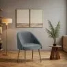 Sillón de Diseño - Tapizado en Terciopelo - Pata dorada - Wasda image 7
