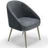 Sillón de Diseño - Tapizado en Terciopelo - Pata dorada - Wasda image 7