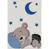 Alfombra Grande Infantil con Diseño de Oso Durmiente - Azul y Gris (290x200 cm) - Hercai image 7