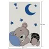 Alfombra Grande Infantil con Diseño de Oso Durmiente - Azul y Gris (290x200 cm) - Hercai image 7