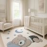 Alfombra Grande Infantil con Diseño de Oso Durmiente - Azul y Gris (290x200 cm) - Hercai image 7