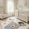 Alfombra Grande Infantil con Diseño de Oso Durmiente - Azul y Gris (290x200 cm) - Hercai image 7
