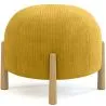 Puff Redondo Tapizado en Pana con Patas en Madera Natural - Marrakesh image 7
