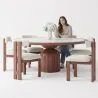 Set de Mesa de Comedor Redonda con 6 Silla de Madera - Diseño Minimalista - Ivette image 7
