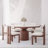 Set de Mesa de Comedor Redonda con 6 Silla de Madera - Diseño Minimalista - Ivette image 7