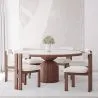 Set de Mesa de Comedor Redonda con 6 Silla de Madera - Diseño Minimalista - Ivette image 7