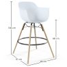 Taburete de Bar - Diseño Escandinavo - Patas de Madera - Pack de 4 - Nordika image 7
